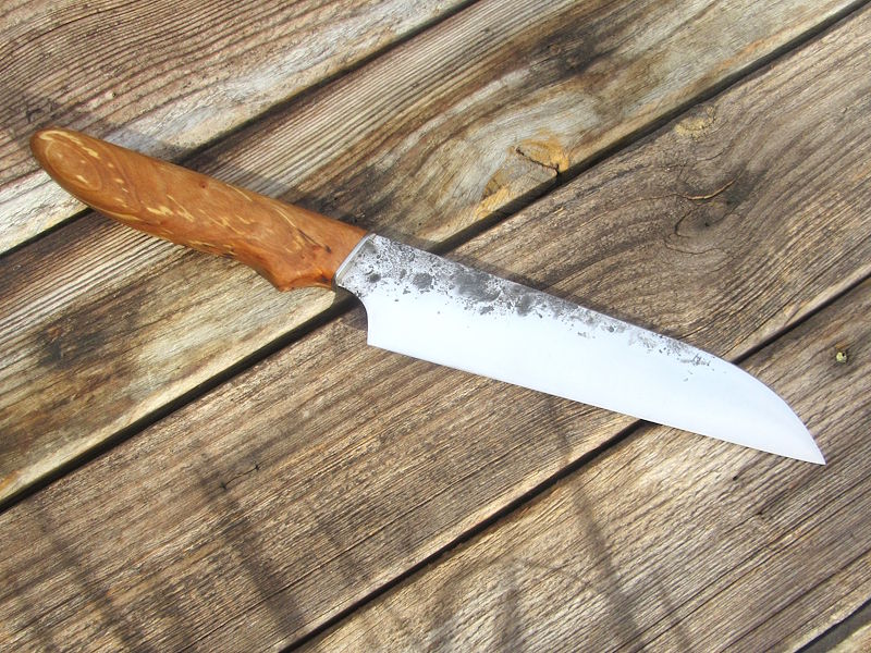 Handgeschmiedetes Messer / Küchenmesser – Federstahl / 1.8159 – Bild 3